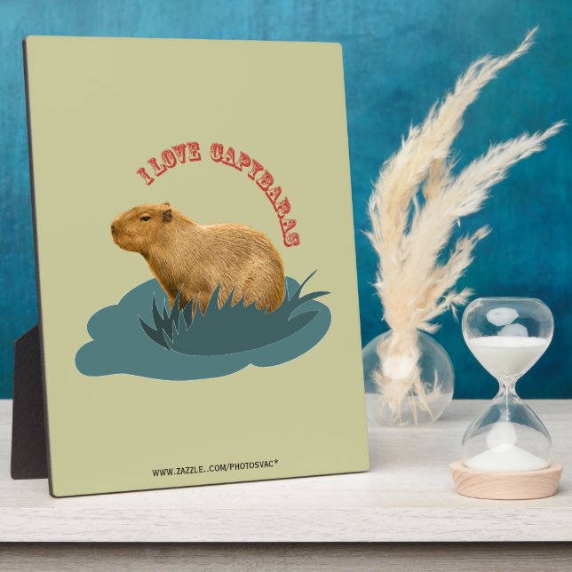 I Love Capybaras Cute Capybara Lover Plaque (Side)