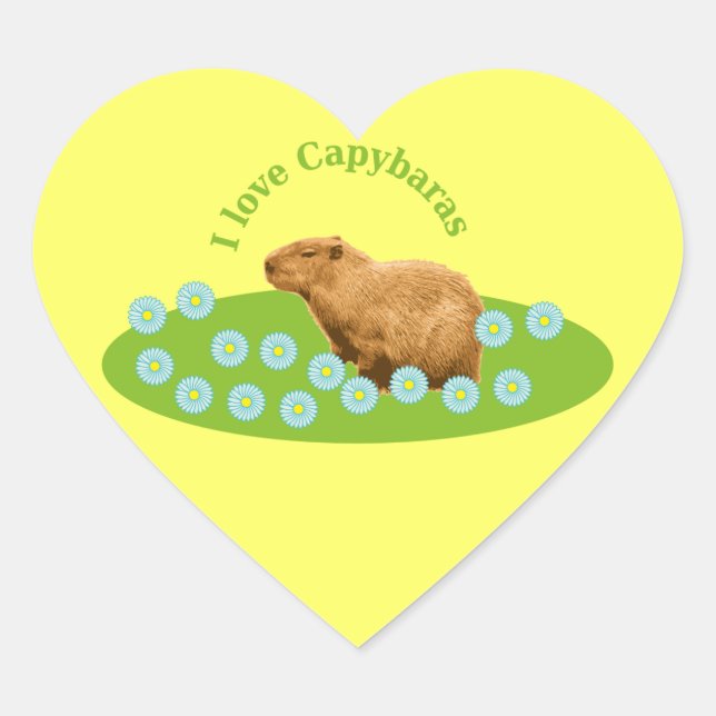 I love Capybaras Heart Sticker (Front)