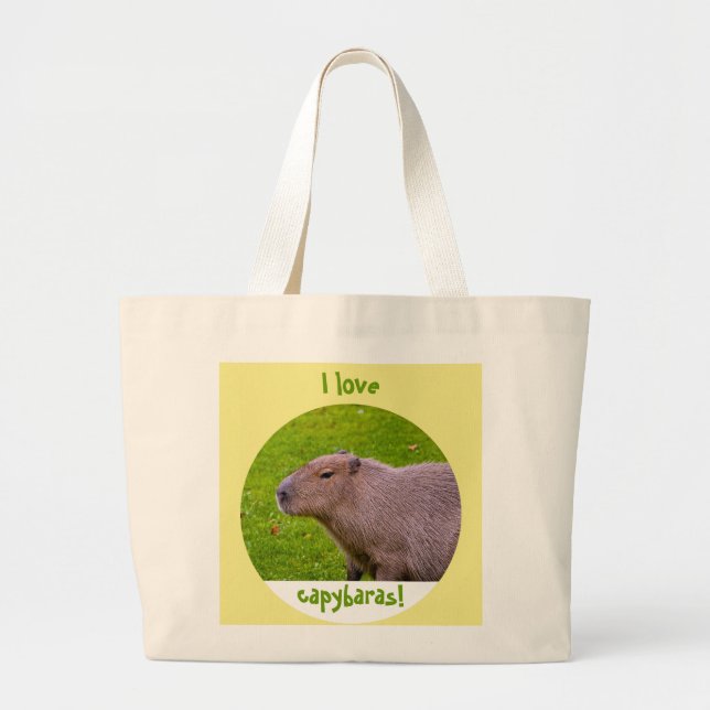I love capybaras large tote bag (Front)