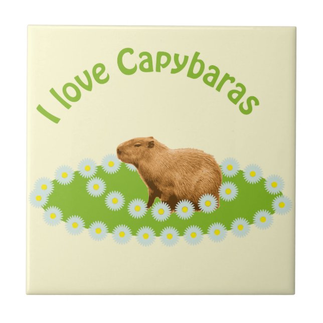 I love Capybaras Tile (Front)