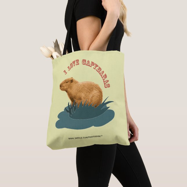 I love capybaras tote bag (Close Up)