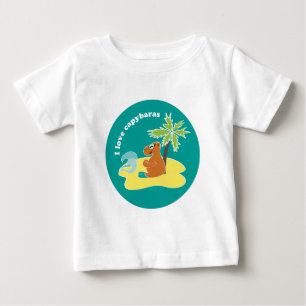 I Love Capybaras Tropical Beach Art Baby T-Shirt
