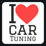 I love car tuning square sticker<br><div class="desc">I love car tuning ,  for vehicle lovers</div>