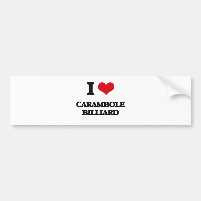 I Love Carambole Billiard Bumper Sticker (Front)