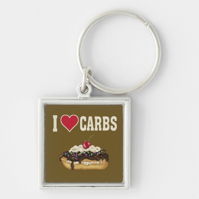 I Love Carbs Keychain (Front)