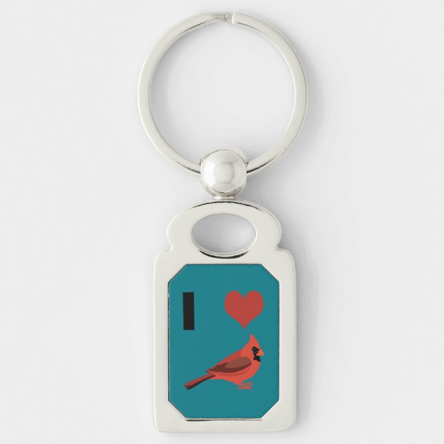 I love Cardinals Keychain (Front)