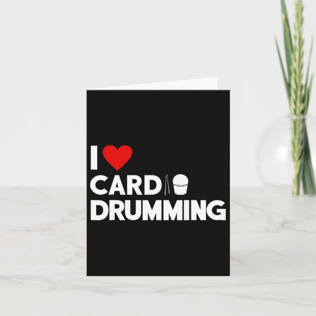 I Love Cardio Drumming Gym Fitness Cl Workout  Card (Front)