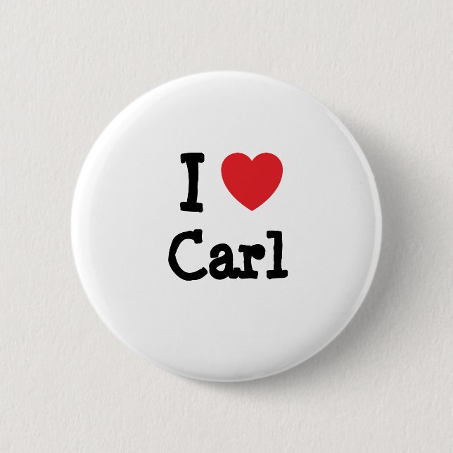 I love Carl heart custom personalized 2 Inch Round Button (Front)