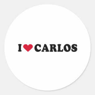 I LOVE CARLOS CLASSIC ROUND STICKER