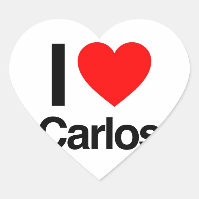 i love carlos heart sticker (Front)