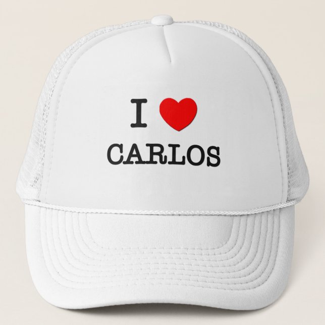I Love Carlos Trucker Hat (Front)