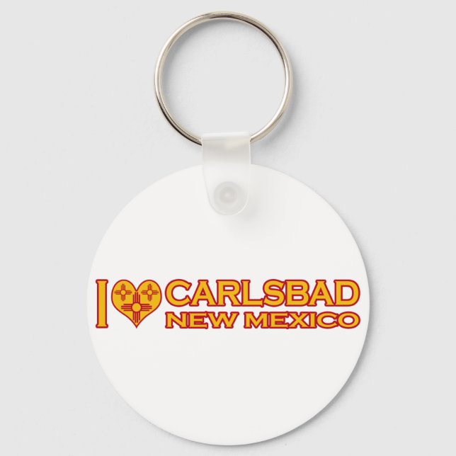 I Love Carlsbad, NM Keychain (Front)