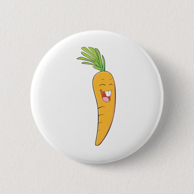I Love Carrot - Smiling Carrot 2 Inch Round Button (Front)