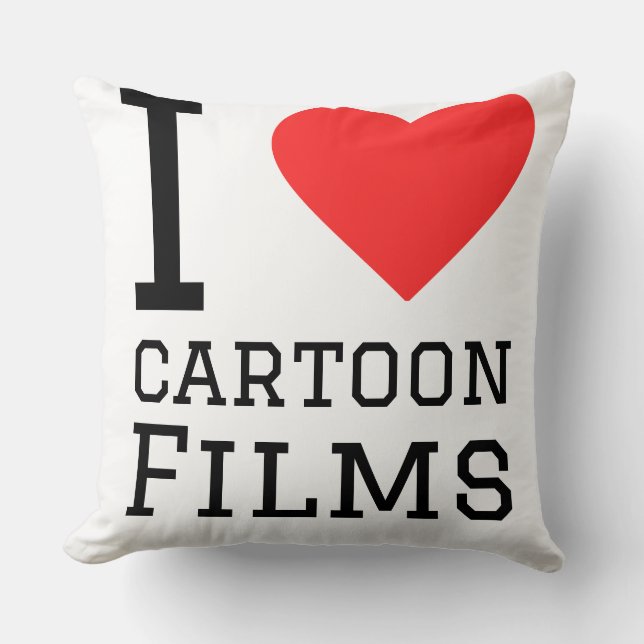 I love cartoon films throw pillow (Front)
