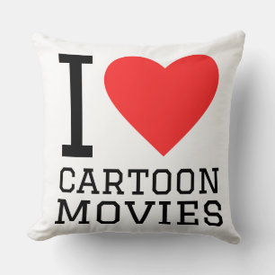 I love cartoon movies throw pillow