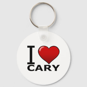 I LOVE CARY, NC - NORTH CAROLINA KEYCHAIN