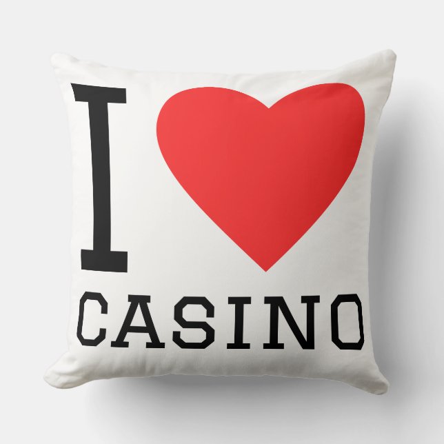 I love casino throw pillow (Front)