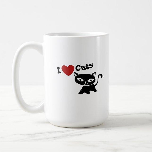 I Love Cat Coffee Mug (Left)
