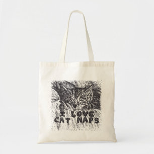 I Love Cat Naps, cat sleeping Tote Bag