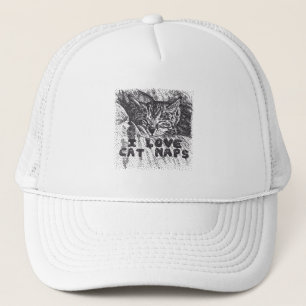 I Love Cat Naps, cat sleeping Trucker Hat