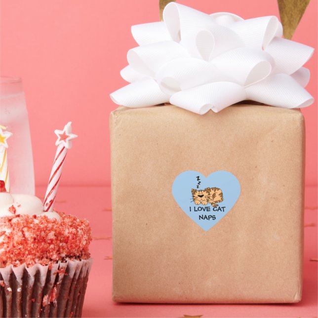 I love cat naps, heart sticker (Party)