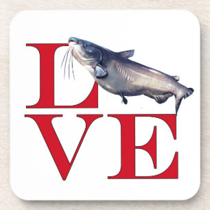 I Love Catfish Coaster