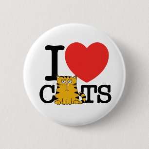 I Love Cats 2 Inch Round Button