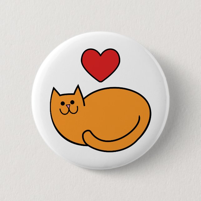 I love cats 2 inch round button (Front)