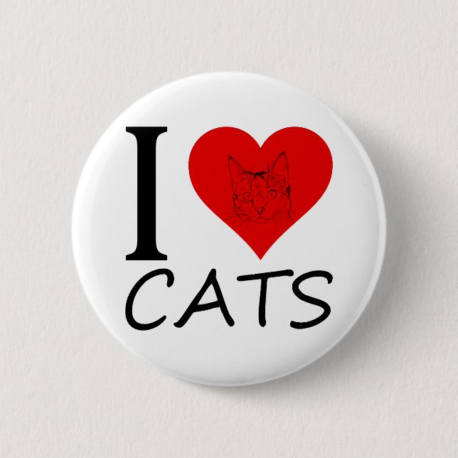 I love Cats 2 Inch Round Button (Front)