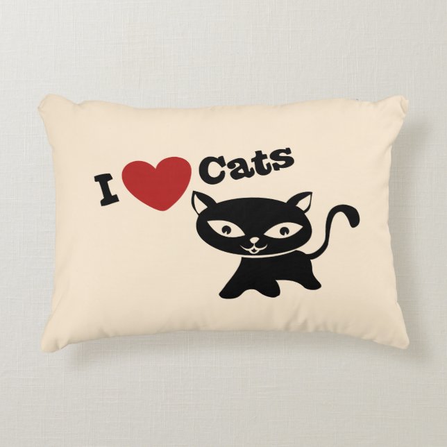 I love cats accent pillow (Front)