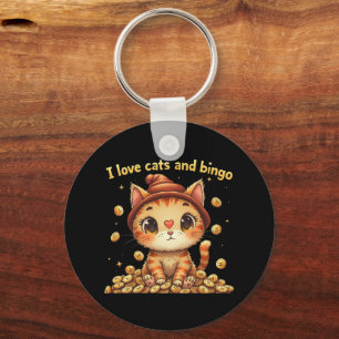 I Love Cats and Bingo Perfect Combo Bingo Love Keychain