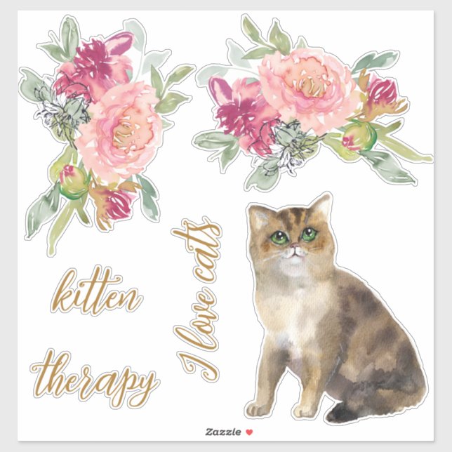I Love Cats And Flowers Girl (Sheet)