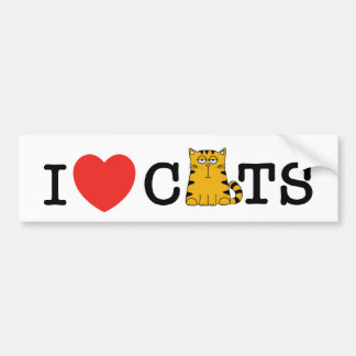 I Love Cats Bumper Sticker