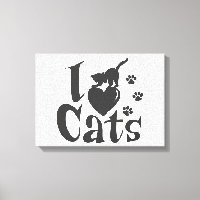 I love cats - Choose background colour Canvas Print (Front)