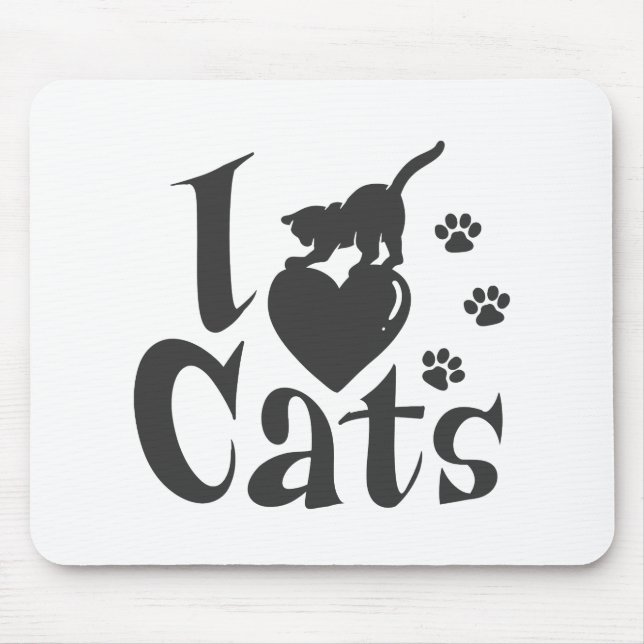 I love cats - Choose background colour Mouse Pad (Front)
