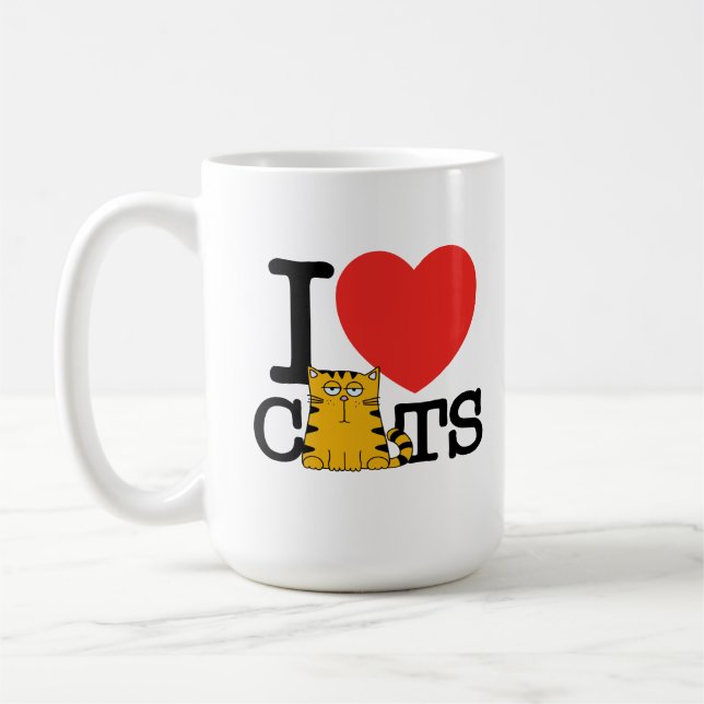 I Love Cats Coffee Mug (Left)