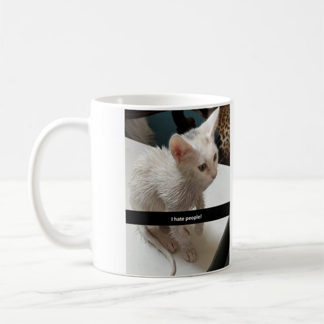I Love Cats Coffee Mug. I Hate People Cat Mug. Mug (Left)