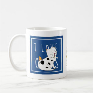I Love Cats Cute Cartoon Illustration Kids Pawty Coffee Mug