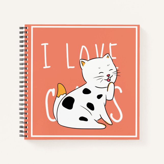 I Love Cats Drawing Notebook (Front)