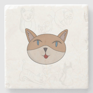 I love cats duvet cover stone coaster