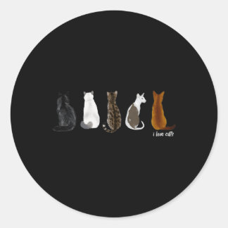 I Love Cats For Cat Classic Round Sticker