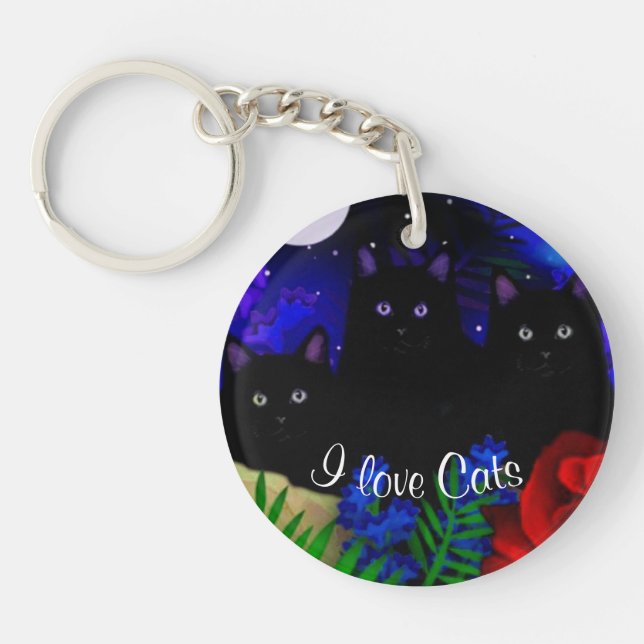 "I Love Cats" Keychain (Front)