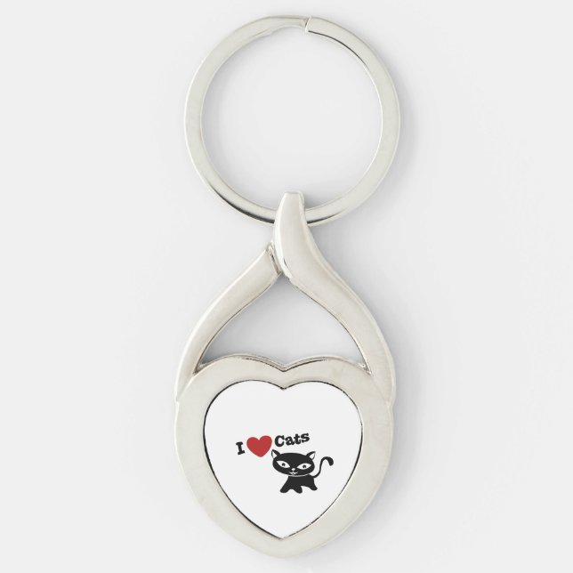 I love cats keychain (Front)