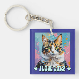 I Love Cats! Keychain