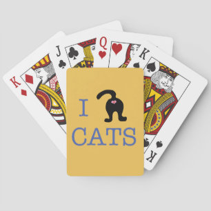 I Love Cats Playing Cards Butt Cute Humour