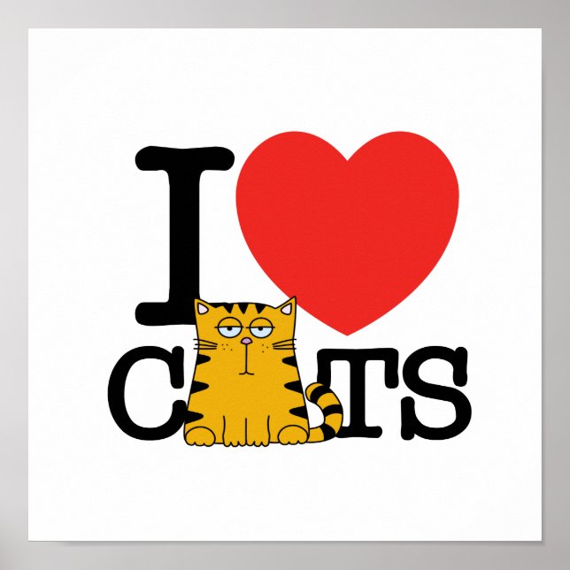 I Love Cats Poster (Front)