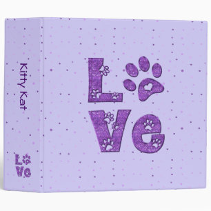 I love cats - purple binder