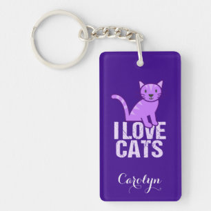 I Love Cats Purple Custom