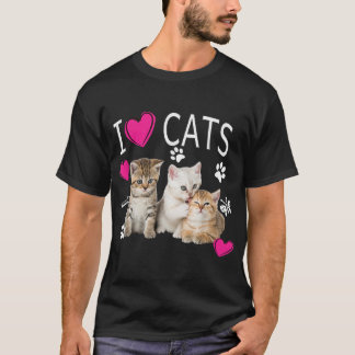 I Love Cats Shirt Cat lover I love Kittens