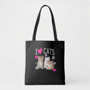 I Love Cats Shirt _ Cat lover - I love Kittens Gif Tote Bag